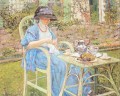 Frühstück im Garten Impressionist Frauen Frederick Carl Frieseke